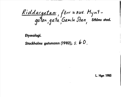 Bild på arkivkortet för arkivposten Riddargatan