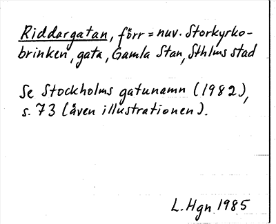 Bild på arkivkortet för arkivposten Riddargatan