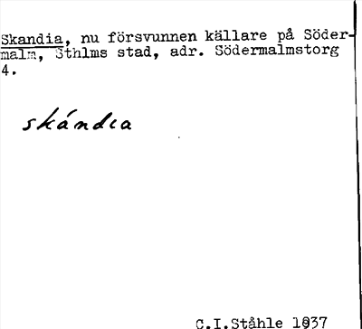 Bild på arkivkortet för arkivposten Skandia