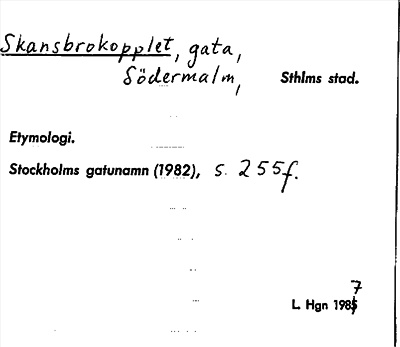 Bild på arkivkortet för arkivposten Skansbrokopplet