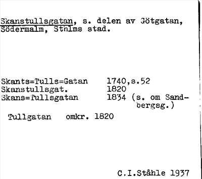 Bild på arkivkortet för arkivposten Skanstullsgatan