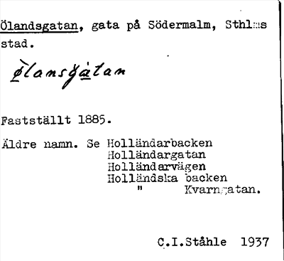 Bild på arkivkortet för arkivposten Ölandsgatan