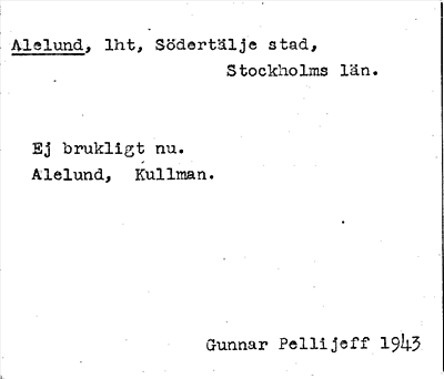 Bild på arkivkortet för arkivposten Alelund