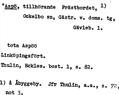 Bild på arkivkortet för arkivposten *Aspö