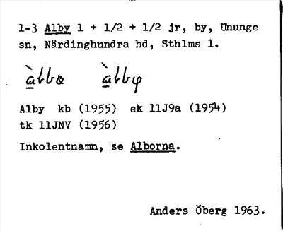 Bild på arkivkortet för arkivposten Alby