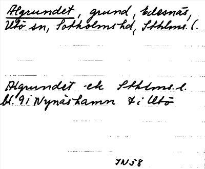 Bild på arkivkortet för arkivposten Algrundet