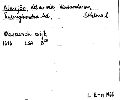 Bild på arkivkortet för arkivposten Alasjön