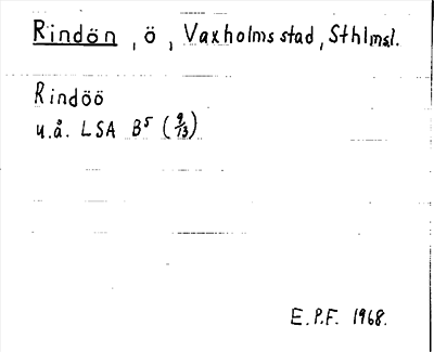 Bild på arkivkortet för arkivposten Rindön