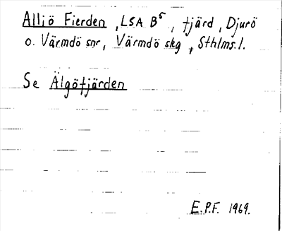 Bild på arkivkortet för arkivposten Alliö Fierden, se Älgöfjärden