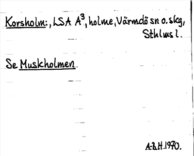 Bild på arkivkortet för arkivposten Korsholm, se Muskholmen
