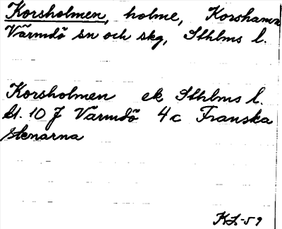 Bild på arkivkortet för arkivposten Korsholmen
