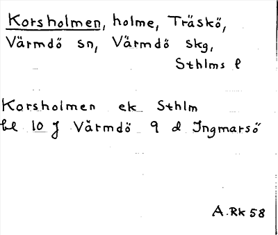 Bild på arkivkortet för arkivposten Korsholmen