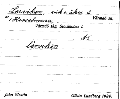 Bild på arkivkortet för arkivposten Lerviken