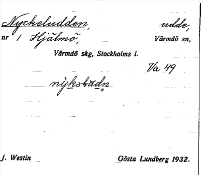 Bild på arkivkortet för arkivposten Nyckeludden
