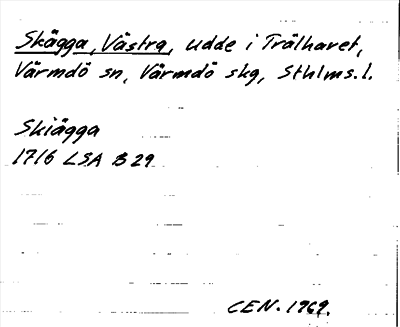 Bild på arkivkortet för arkivposten Skägga, Västra