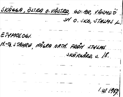 Bild på arkivkortet för arkivposten Skägga, Östra o. Västra