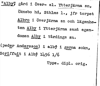 Bild på arkivkortet för arkivposten »Alby»