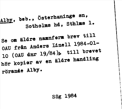 Bild på arkivkortet för arkivposten Alby