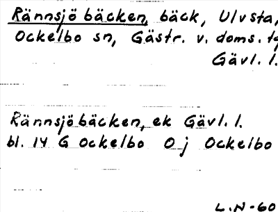 Bild på arkivkortet för arkivposten Rännsjöbäcken
