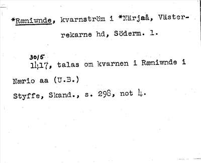 Bild på arkivkortet för arkivposten *Ræniwnde