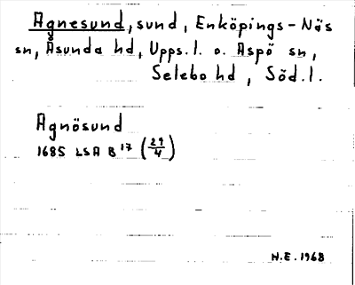 Bild på arkivkortet för arkivposten Agnesund
