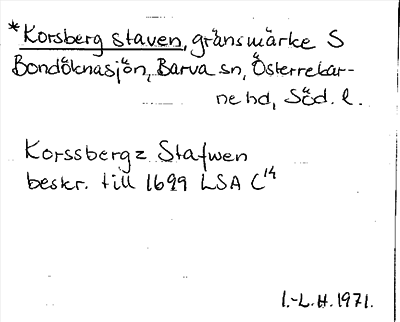 Bild på arkivkortet för arkivposten *Korsberg staven