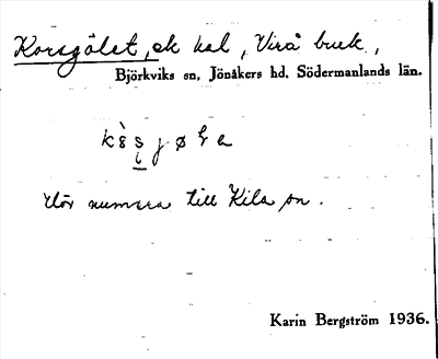Bild på arkivkortet för arkivposten Korsgölet