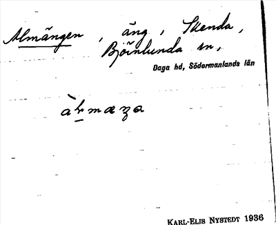 Bild på arkivkortet för arkivposten Almängen
