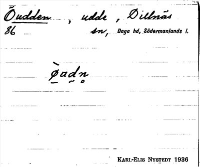 Bild på arkivkortet för arkivposten Öudden