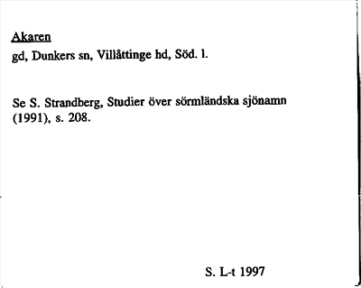 Bild på arkivkortet för arkivposten Akaren