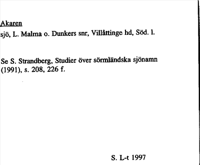 Bild på arkivkortet för arkivposten Akaren