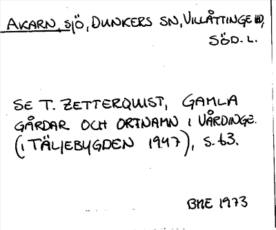 Bild på arkivkortet för arkivposten Akarn
