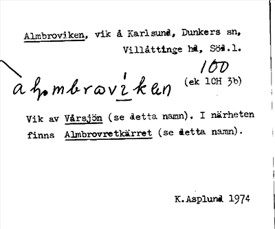Bild på arkivkortet för arkivposten Almbroviken