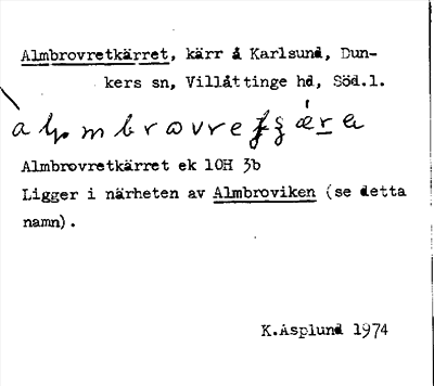 Bild på arkivkortet för arkivposten Almbrovretkärret