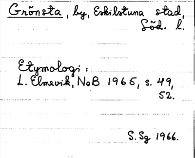 Bild på arkivkortet för arkivposten Grönsta