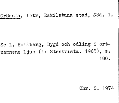 Bild på arkivkortet för arkivposten Grönsta