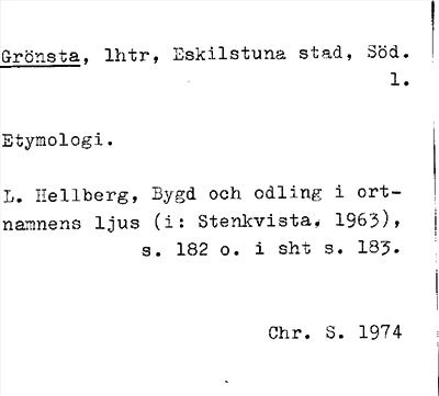 Bild på arkivkortet för arkivposten Grönsta