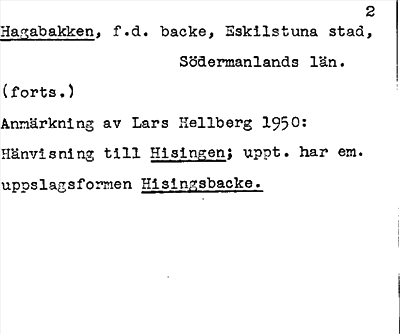 Bild på arkivkortet för arkivposten Hagabakken