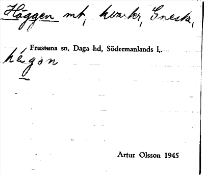 Bild på arkivkortet för arkivposten Häggen