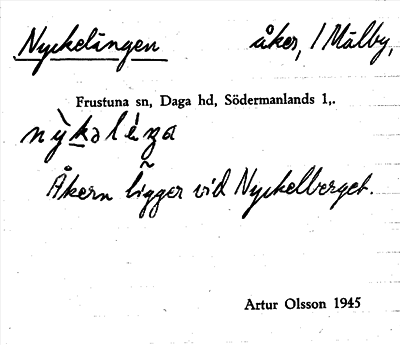 Bild på arkivkortet för arkivposten Nyckelängen