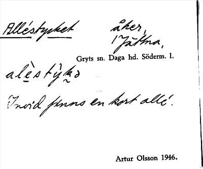 Bild på arkivkortet för arkivposten Alléstycket