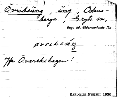 Bild på arkivkortet för arkivposten Övriksäng