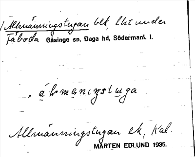 Bild på arkivkortet för arkivposten Allmänningstugan