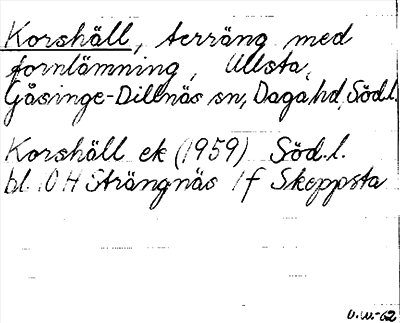 Bild på arkivkortet för arkivposten Korshäll