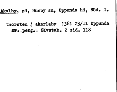 Bild på arkivkortet för arkivposten Akalby