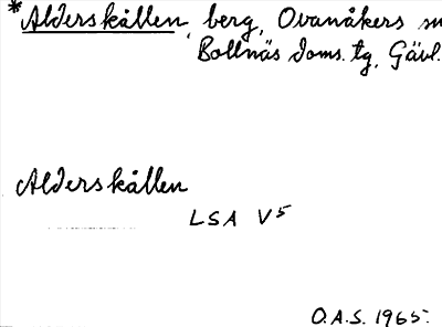 Bild på arkivkortet för arkivposten *Alderskällen