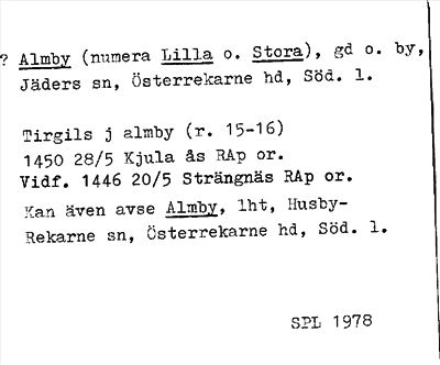 Bild på arkivkortet för arkivposten ?Almby (numera Lilla o. Stora)