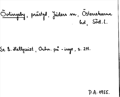 Bild på arkivkortet för arkivposten Övlingeby
