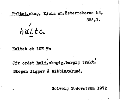 Bild på arkivkortet för arkivposten Hultet