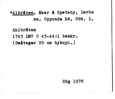 Bild på arkivkortet för arkivposten *Albråten